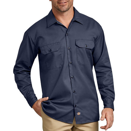 Chemise de travail à manches longues Dickies pour homme, grande taille, marine, XLT