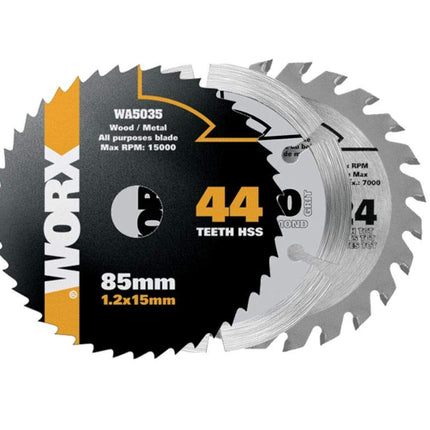 WORX WA8501 Versacut Compact Circ Saw 3pc Variety 