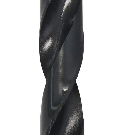 Drill America DWDRSD Series Qualtech High-Speed Steel Economy Reduced-Shank Drill Bit, Black Oxide Finish, 3/4" Round Shank, Spiral Flute, 118 Degrees Conventional Point, 15/16" Size, Pack of 1