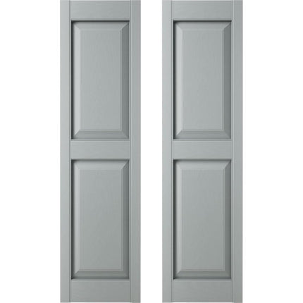 TailorMade BEP2120036945 Builders Edge, Two Equal, Raised Panel, Includes Matching Installation Spikes (Per Pair) Vinyl Shutters, 12-in. W x 36-in. H, 945-Platinum