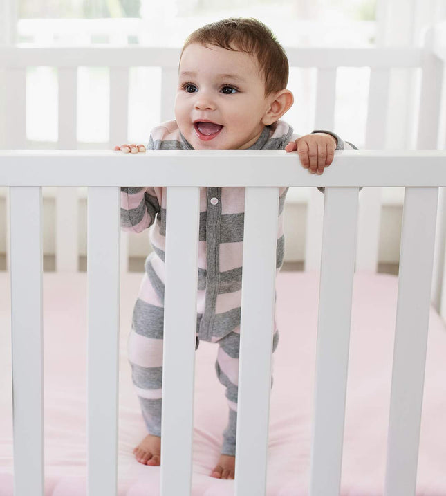 Burt's Bees Baby Boys Romper Jumpsuit, 100% Organic Cotton One-Piece Coverall and Toddler Footie, Blossom Rugby Stripe, 6-9 Months US
