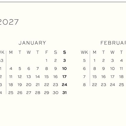 LEUCHTTURM1917 Weekly Calendar & Notebook Dotted Medium (A5) 2027, Colourful Seasons Yellow, English, Hardcover, Calendar Overview 2026/2027/2028, Planning Overview 01.27-12.28, Project Planner