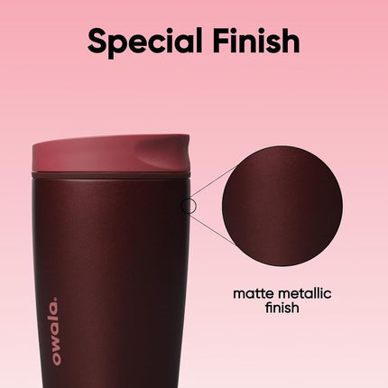 Owala SmoothSip Slider Insulated Coffee Tumbler - 355ml (12oz) Black Cherry