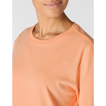 Carhartt Women's Loose Fit Heavyweight Long-Sleeve Logo Sleeve Graphic T-Shirt, Coral Reef, 2X