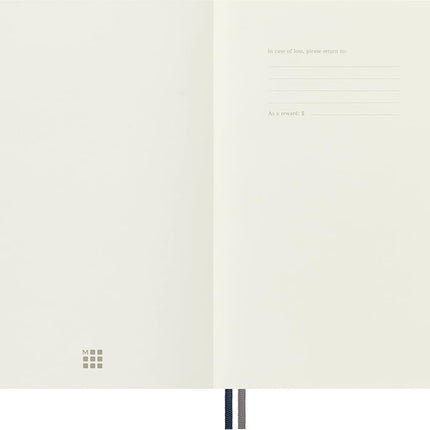 Moleskine - Classic Notebook Expanded, Plain Notebook, Soft Cover and Elastic Closure, Size Large 13 x 21 cm, Colour Sapphire Blue, 400 Pages