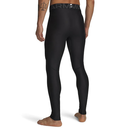 Under Armour Men's Standard HeatGear Leggings, Black (001)/White, Large Tall
