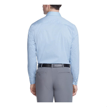 Van Heusen Men's Dress Shirt Regular Fit Stain Shield Stretch, Topaz Blue, 14"-14.5" Neck 32"-33" Sleeve