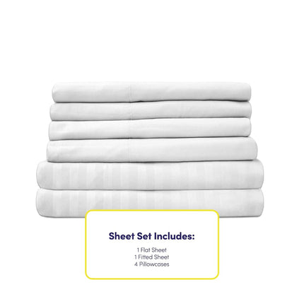 Sweet Home Collection Queen 6 Piece 1500 Supreme Collection Fine Brushed Microfiber Deep Pocket Queen Sheet Set Bedding - 2 Extra Pillow Cases, Dobby White