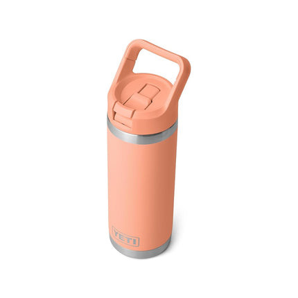 YETI Rambler 18 oz Bottle, Vacuum Insulated, Stainless Steel with Color Matching Straw Cap, Lowcountry Peach