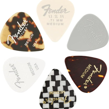 Fender 351 Material Medley, paquete de 6 púas de guitarra (1980100300)