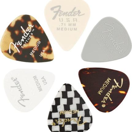 Fender 351 Material Medley, 6-Pack Guitar Picks (1