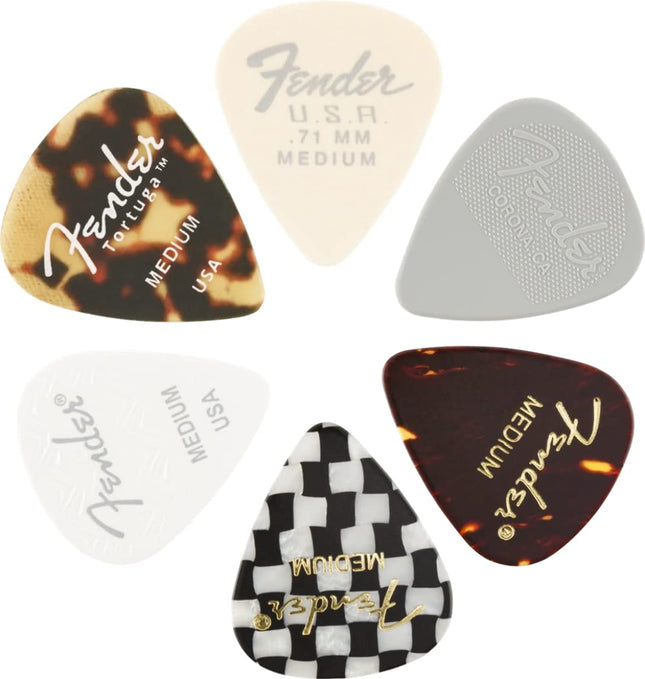 Fender 351 Material Medley, 6-Pack Guitar Picks (1