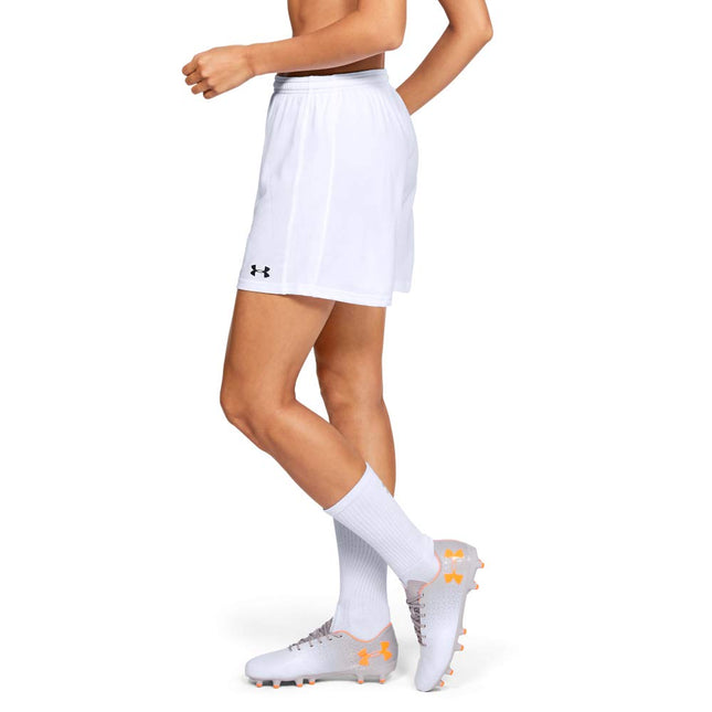 Under Armour Women's Threadborne Match Shorts, White (100)/Black, M