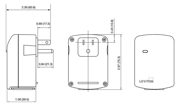 Módulo para electrodomésticos enchufable Leviton DZPA1-2BW Decora Smart Z-Wave Plus
