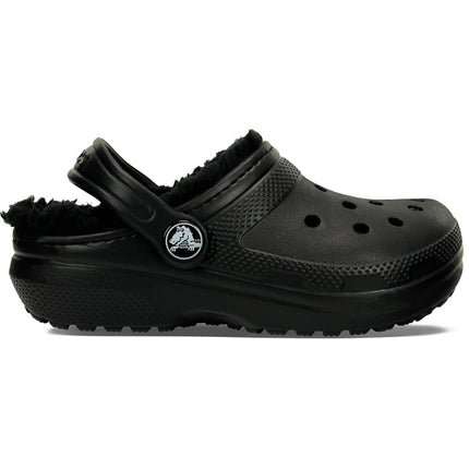 Crocs Unisex Kids Clog, Classic Lined Clog T, Black/Black, 7 UK Child