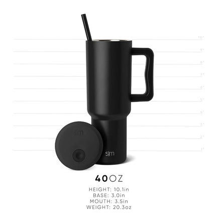 Simple Modern Disney 40 oz Tumbler with Handle and Straw Lid | Insulated Reusable Stainless Steel Water Bottle Travel Mug | Gifts for Women Men Him Her | Trek Collection | 40oz | Princess Icons