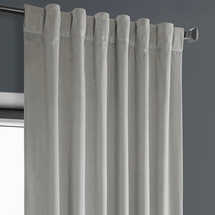 HPD Half Price Drapes Heritage Plush Velvet Curtains 108 Inches Long Room Darkening Curtains for Bedroom & Living Room 50W x 108L, (1 Panel), City Grey