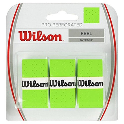 Wilson Pro Overgrip Perforated 3 Pack - White, Green, Pink - Tennis - Badminton - Squash