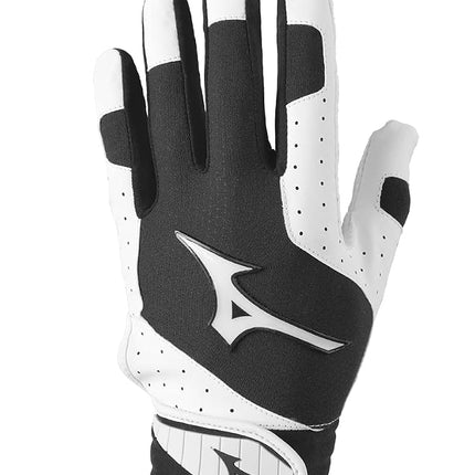 Guante de bateo Mizuno Finch acolchado de sóftbol para mujer, blanco-carbón, extragrande