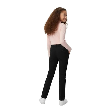 French Toast Girls' Pull-On Straight Fit Twill Pant, Black, 3 Years