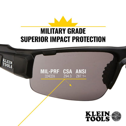 Safety Glasses, Professional PPE Protective Eyewear with Semi Frame and Gray Lens, Scratch Resistant and Anti Fog Klein Tools 60162