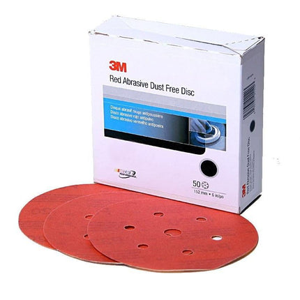 3M 01136 Hookit Red 6" P800 Grit Dust-Free Abrasive Disc