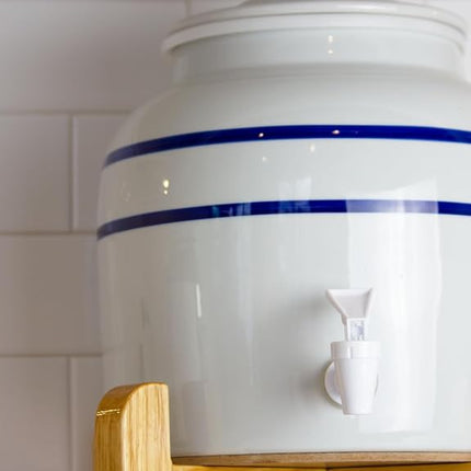 New Wave Enviro Porcelain Water Dispenser, Classic Blue Stripe