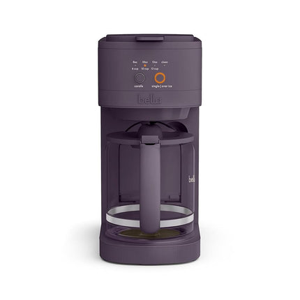 bella VersaBrew 2-in1 Coffee Maker, Fits-anywhere Kitchenware, Brew 3 Sizes Carafes & Single Serve Cups, Dishwasher Safe Reusable Filter & Filter Holder, Iced Coffee Function, 60oz Tank, Plum