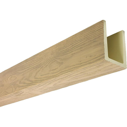 Heritage Timber MENA Faux Wood Beam, 3-Sided (U-Beam), 3 1/2"W x 3 1/2"H x 72"L, Natural White Oak Finish