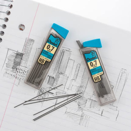 Pentel Super Hi-Polymer Minas de repuesto para lápiz mecánico Paquete económico - Versión surtida original - 0.5mm, 0.7mm, 0.9mm