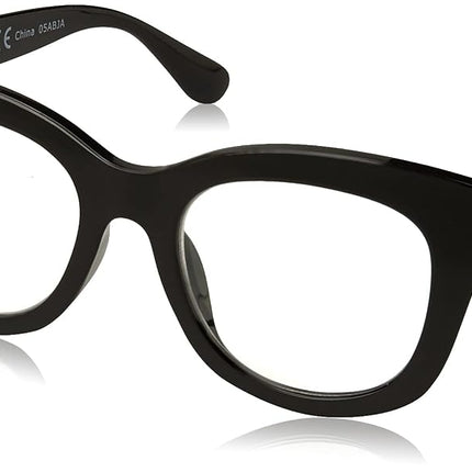 Peepers Women's Reading Non Polarized Oversized Focus Eyewear-Blue Light Filtering Glasses, Black Lenses, No Power 0