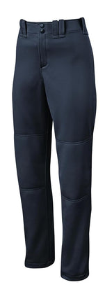 Pantalones largos de softbol de lanzamiento rápido Mizuno para mujer adulta con dobladillo y abertura en la parte inferior, color carbón, talla extra pequeña