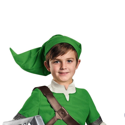 Legend of Zelda Link Kids Deluxe Costume Boys Gaming Outfit - Large