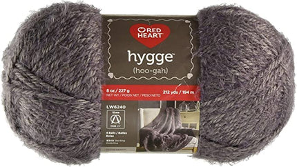 Red Heart Hygge Yarn, 3 Pack (8 Ounce), Sterling 3 Count