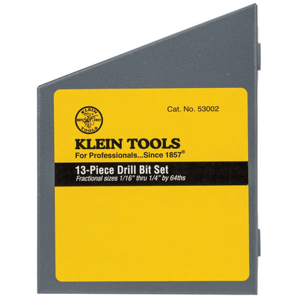 Klein Tools 53002 Regular-Point Drill-Bit Set, 13-Piece
