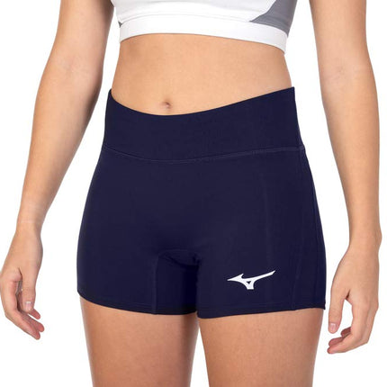 Mizuno Women's Elevated 4" Inseam Volleyball Short, Navy, Medium