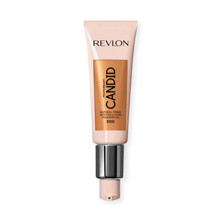 Revlon PhotoReady Candid Natural Finish Foundation, with Anti-Pollution, Antioxidant, Anti-Blue Light Ingredients, 500 Almond, 0.75 fl oz/ 22ml