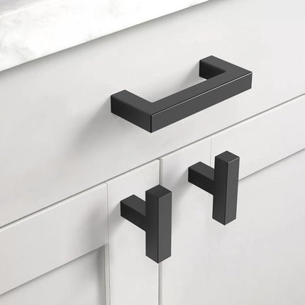 Asidrama 10 Pack 3 Inch(76mm) Matte Black Kitchen Cabinet Handles, Stainless Steel Cabinet Pulls Kitchen Cabinet Hardware for Cupboard Drawer Handles Dresser Pulls
