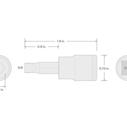 TEKTON 3/8 Inch Drive x 3/8 Inch Slotted Bit Socket | SHB10204