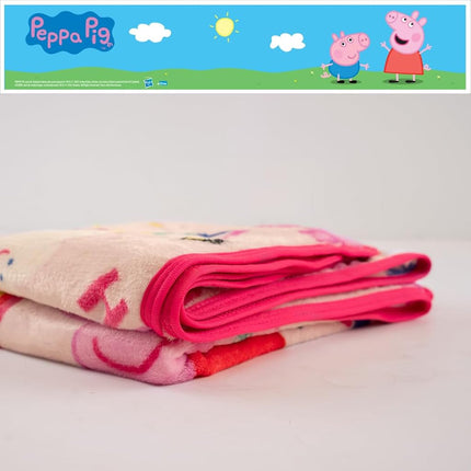 Plaid Peppa Pig pour enfants, ultra doux et soyeux au toucher, 102 cm x 127 cm, (Produit sous licence officielle)