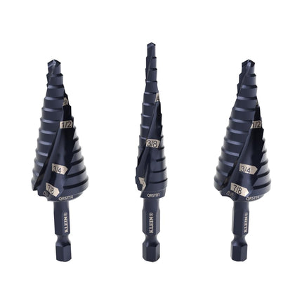 Klein Tools QRST2S Quick-Release Step Bit Set, 3-P