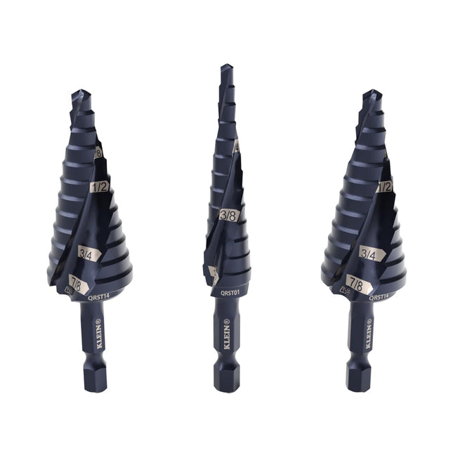 Klein Tools QRST2S Quick-Release Step Bit Set, 3-P