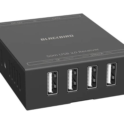 Monoprice Blackbird 4-Port USB 2.0 Extender Over Cat5e/6-50 Meters (164 Feet) Plug and Play, No Driver, for Windows, MacOS, Android, Linux