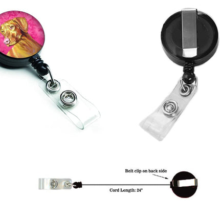 Caroline's Treasures Pink Vizsla Retractable Badge Reel, Multicolor (LH9370PKBR)