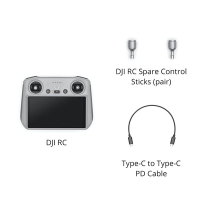 DJI RC - Remote Controller, Lightweight Body, FHD Screen, 4hr Battery, Precision Control Sticks, O3+ Transmission