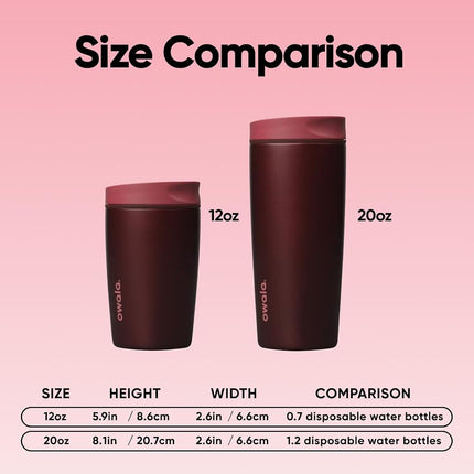 Owala SmoothSip Slider Insulated Coffee Tumbler - 355ml (12oz) Black Cherry