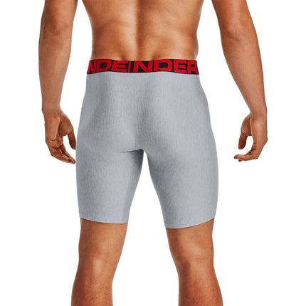 Under Armour Men's Tech 9-inch Boxerjock 2-Pack, Mod Gray Light Heather (011)/Jet Gray Light Heather, XS