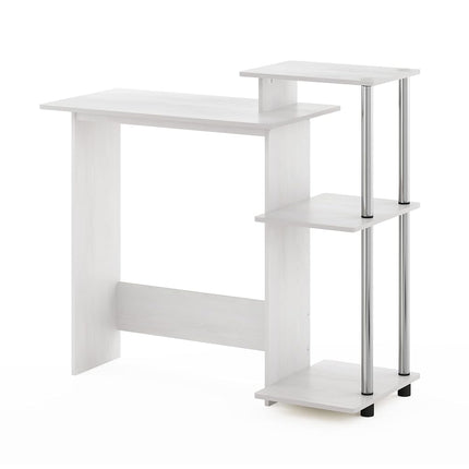 Furinno Laptop Notebook Computer Desk, Engineered Wood, White Oak/Stainless Steel, 39.62 (D) x 100.58 (W) x 85.34 (H) cm