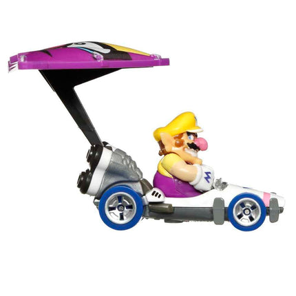 Hot Wheels Miniature Car Mario Kart Glider Wario B-Dasher Wario Wing Super Mario - Scale 1:64 Length 2 in