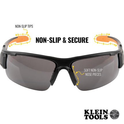 Safety Glasses, Professional PPE Protective Eyewear with Semi Frame and Gray Lens, Scratch Resistant and Anti Fog Klein Tools 60162